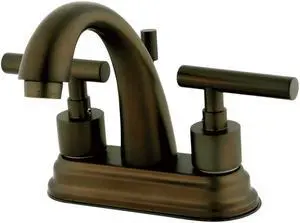 MANHATTAN 4 LAVATORY FAUCET WITH BRASS POP-UP-Oil Rubbed Bronze Finish