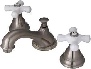 WIDESPREAD LAVATORY FAUCET W/PX HANDLE-Satin Nickel Finish