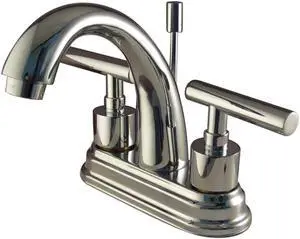 Kingston Brass Ks8611Cml Two Handle Centerset Lavatory Faucet With Brass Pop-Up - Polished Chrome Finish