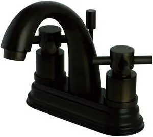 Kingston Brass KS8615DX 4 in. Concord Two Handle Centerset Lavatory Faucet with Brass Pop-Up, Oil Rubbed Bronze