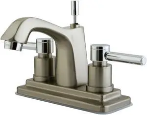 Kingston Brass KS8647DL Two Handle 4 in. Centerset Lavatory Faucet with Brass Pop-up