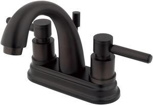CONCORD TWIN BRASS HANDLE 4 LAVATORY FAUCET-Oil Rubbed Bronze Finish