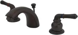 4-8 MINI WIDESPREAD LAV FCT W/METAL LEVER HDL-Oil Rubbed Bronze Finish