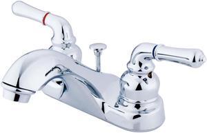 4 LAVATORY FAUCET W/BRASS POP-UP-Chrome Finish