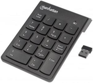 Manhattan 178846 Numeric Wireless Usb Keypad, With Usb Micro Recevier, 18 Full-Size Keys, Black .