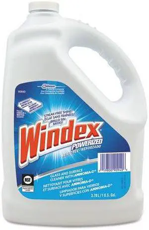 Windex 682252 Powerized Formula Glass & Surface Cleaner, 1Gal Bottle, 4/Carton