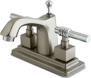 Kingston Brass KS8647QL Two Handle 4 in. Centerset Lavatory Faucet with Brass Pop-up