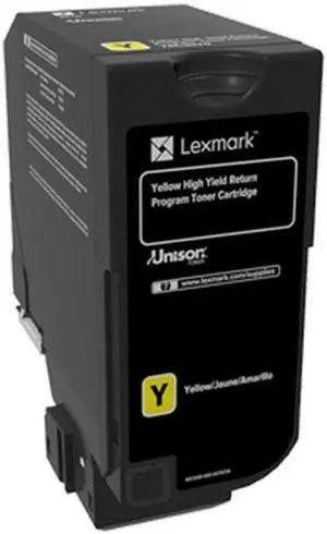 Lexmark - 74C0HYG - Lexmark Original Toner Cartridge - Yellow - Laser - High Yield - 12000 Pages - 1 Each