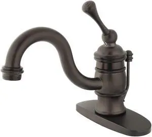 Kingston Brass KB3405BL Single Handle 4 in. Centerset Lavatory Faucet with Retail Pop-up & Optional Deck Plate