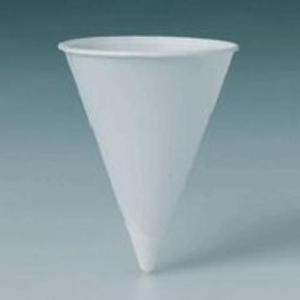 Cone Water Cups, Paper 4oz, Rolled Rim, White, 200/Pack