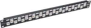 24-PORT 1U RACK-MOUNT CAT6A/CAT6/CAT5E OFFSET FEED-THROUGH PATCH PANEL WITH CABL