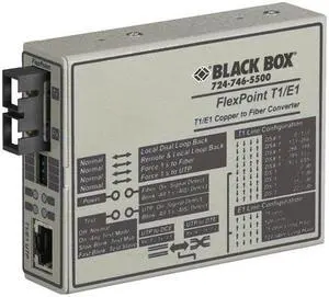 Black Box Flexpoint T1/e1 To Fiber Line Converter - 1 X Rj-48 , 1 X Sc Duplex - T1/e1 - External, Rack-mountable, Wall-mountable (mt662a-msc)
