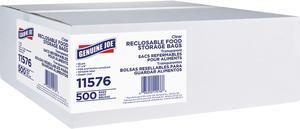 Genuine Joe Reclosable Food Storage Bags 1-Quart 1.75mil 500/BX CL 11576
