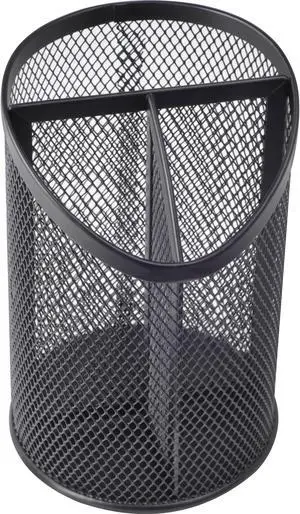 Lorell Pencil Cup Divided 4"Wx6"H Black 84140