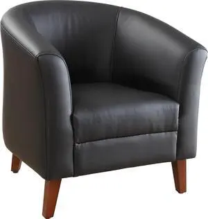 Lorell Chair Barrel Shape Leather 31-1/2"x28-3/4"x30-3/4" Black 82098 Lorell Chair Barrel Shape Leather 31-1/2"x28-3/4"x30-3/4" Black 82098