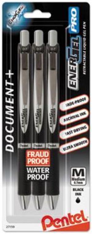 Pentel BLP77BP3A Pen, Medium Point, PRO, 3/PK, Black