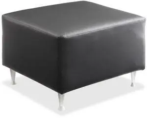 Lorell Lounge Bench No Arms Leather 27-1/2"x28"x18" Black 86920