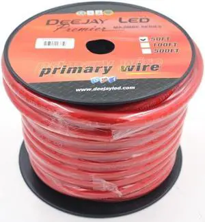 Deejay Led 0-Gauge 50 Foot Red Pure Copper Stranded Power Cable