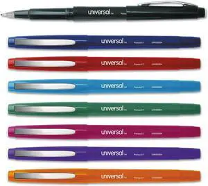 Universal Deluxe Porous Tip Stick Pen Assorted Ink Medium 8 per Pack 50504