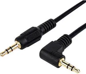 Rocstor Y10C194-B1 10Ft Slim 3.5Mm To Right Angle Sterio Audio Cable Black