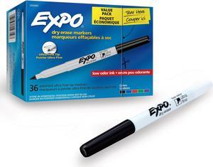 EXPO 2003895 Low Odor Dry Erase Markers, Ultra Fine Tip - Office Pack, Asstd Colors, 36/Pack