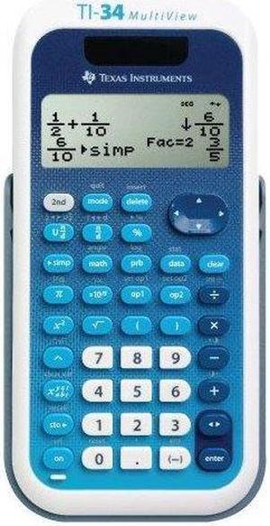 Texas Instruments TI-34 MultiView Scientific Calculator - White, Blue