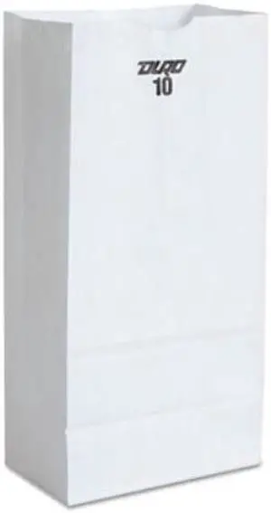 Grocery Paper Bags 35lb Capacity #10 6.31" x 4.19" x 13.38" White 500 Bags 51030