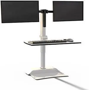 Safco 2193WH Soar by Safco Electric Desktop Sit/Stand - Dual Monitor Arm