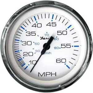 Faria Chesapeake White SS 4" Speedometer - 60MPH (Mechanical)