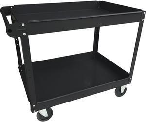 Lorell Utility Cart 2-Shelf 16"Wx30"Lx32"H Black 59689