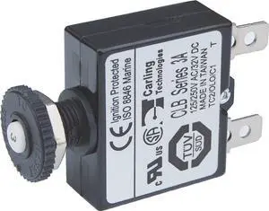 Blue Sea 7050 3A Push Button Thermal with Quick Connect Terminals [7050]