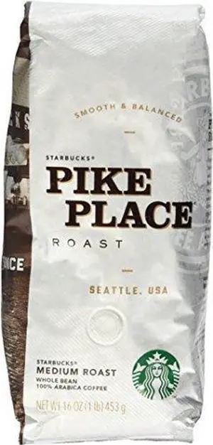 Starbucks Whole Bean Coffee, Pike Place Roast, 1 Lb Bag 11017854