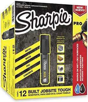 Sharpie PRO Permanent Markers Chisel Tip Black 12/Pack (2018326A)