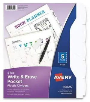 Avery Dividers Plastic 8 Erasable Tabs Letter-size 1 Set 16826