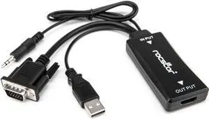 Rocstor VGA to HDMI Adapter with USB Power & Audio