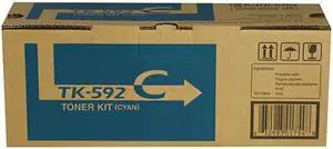 Kyocera TK-592C  FS-C2026  C2126  C2526  C2626  C5250DN  M6026  M6526  P6026 Cyan Toner Cartridge (5 000 Yield)