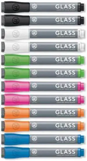 U Brands Marker,Glass,Dry Erase 2913U0012