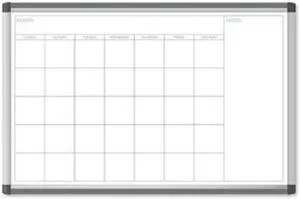 PINIT Magnetic Dry Erase Undated One Month Calendar, 36 x 24, White 2901U0001