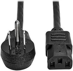 Tripp Lite Model P007-002-15D 2 ft. Desktop Computer Power Cord, Right-Angle 5-15P to C13 - Heavy Duty, 15A, 125V, 14 AWG, 2 ft. Black