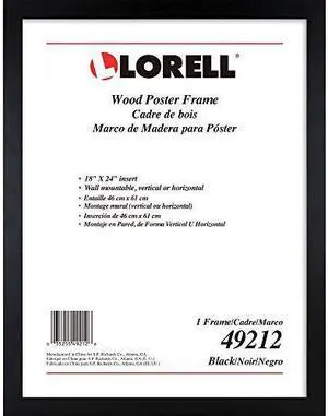 Lorell Wide Frame - 18" x 24" Frame Size - Rectangle - Wall Mountable - Horizontal, Vertical - 1 Each - Wood - Black