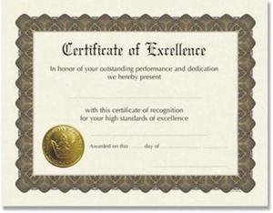 Masterpiece Studios 930600 Excellence Stock Certificate- 6