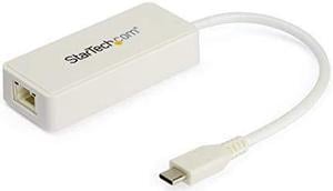 StarTech.com US1GC301AUW USB-C Ethernet Adapter with Extra USB 3.0 Port - White