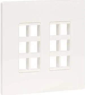 Tripp Lite 12-Port Keystone Double-Gang Faceplate White TAA N080212