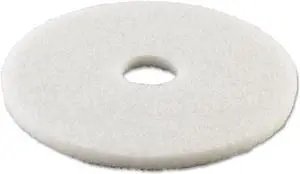 Standard Polishing Floor Pads, 15" Diameter, White, 5/carton