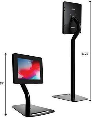 Cta Digital Premium Height-Adjustable Floor-To-Desk Security Kiosk For Tablets