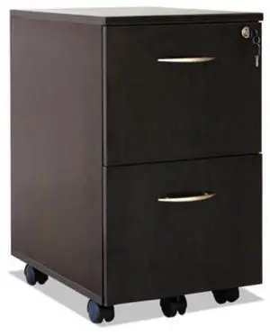 Alera VA582816ES Valencia Series Mobile File / File Pedestal, 26.63" x 15.38" x 20.00", Espresso