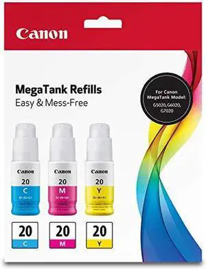 Canon GI-20 Cyan/Magenta/Yellow Ink Bottle Value Pack 3394C003