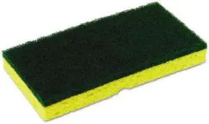 Continental SS650/24 Medium-Duty Sponge N' Scrubber, 3.38" x 6.25", Yellow/Green, 3/PK, 8 PK/CT