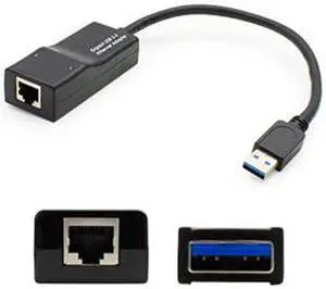 Addon Usb 3.0 (A) Male To Rj-45 Female Gray & Black Adapter
