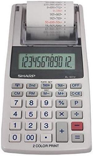 Sharp EL1611V Printing Calculator, Black/Red Print, 2 Line/Second